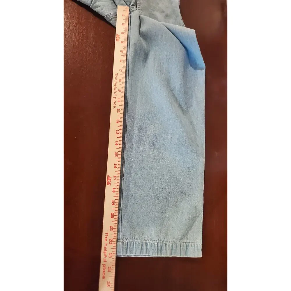 Vtg Y2K Sincerely Jules Smocked Light Denim Jumpsuit Size S Sleeveless Pockets - Picture 9 of 9